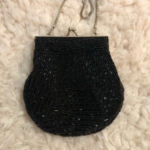 Vintage Beaded Black Purse